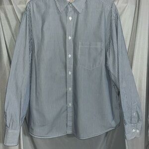 Merona Men's Blue and White Striped Casual Shirt